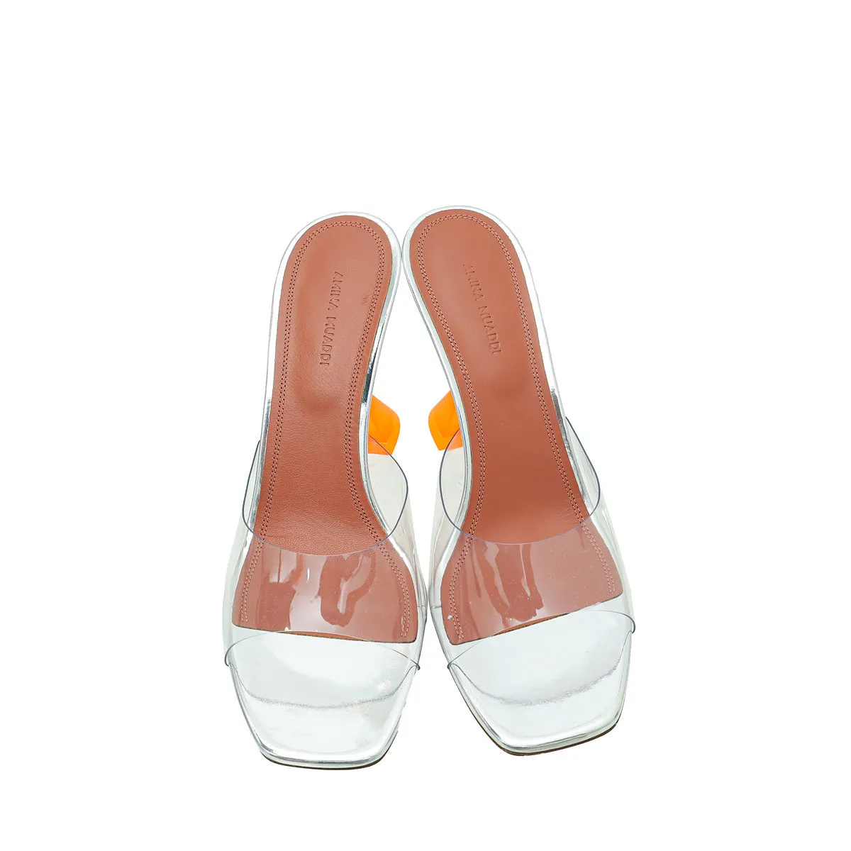 Amina Muaddi Bicolor Lupita Glass PVC Transparent Slipper 40