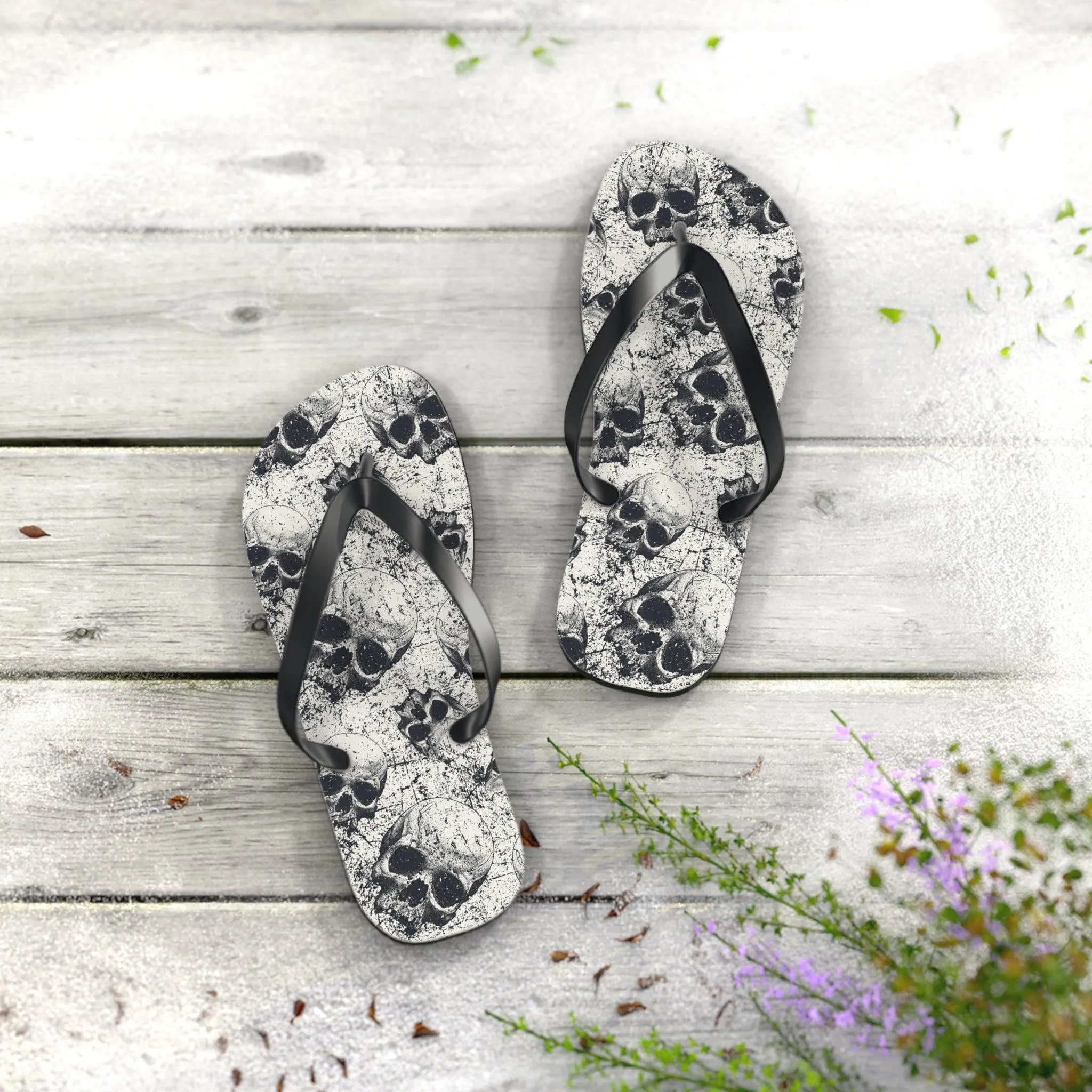 Ancient Skulls Flip Flops