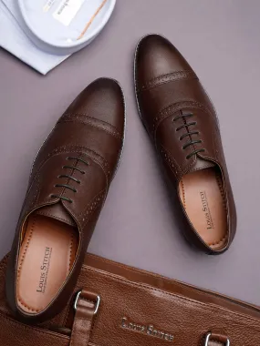 Brunette Brown Oxford Style Comfortable Formal Laceup Shoes