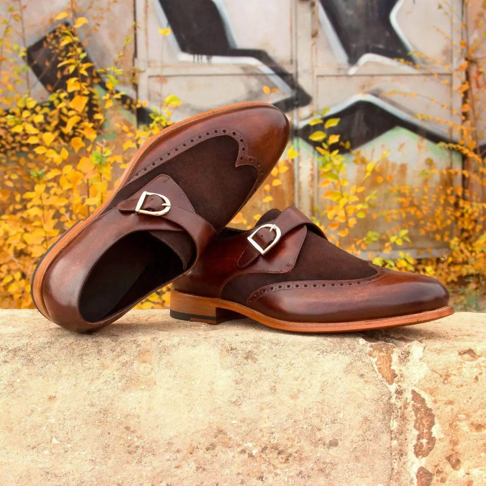Chaz Single Monk Patina Shoes II