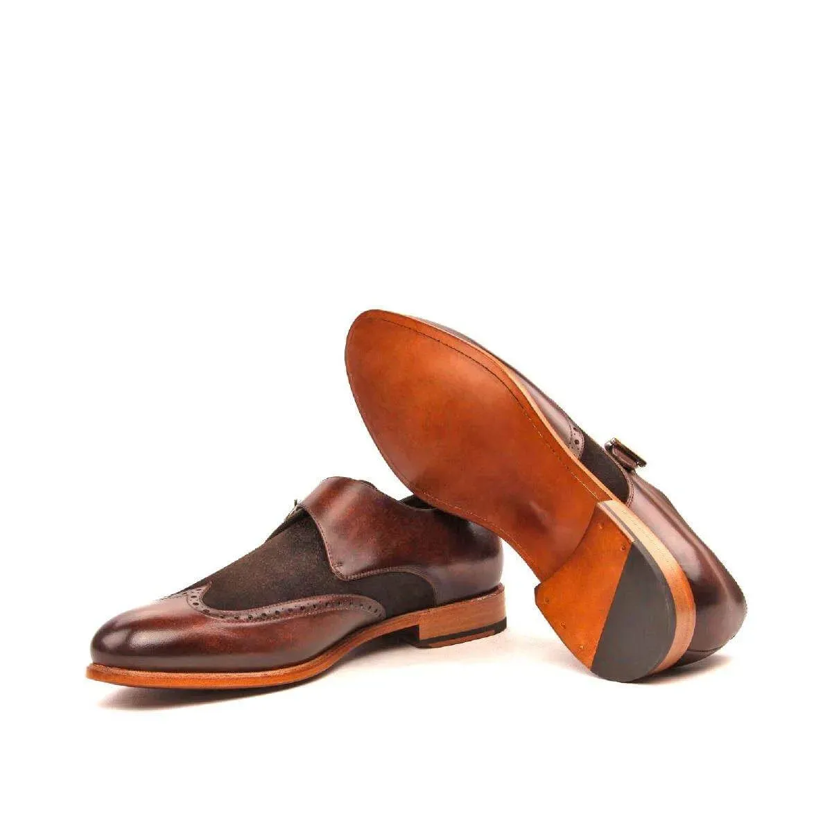 Chaz Single Monk Patina Shoes