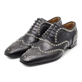 Christian Louboutin Charlie Clou Studded Oxford Shoes - Leather - Black - 42