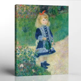 Colorful Decor, Cute Wall Art, Vintage Nursery Decor, Girl with Watering Can by Pierre Auguste Renoir, Ready To Hang for Living Room Home Wall Decor, C2406