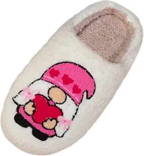 Couple Love Cotton Slippers Plush Warm Memory Foam Slippers Fleece Lined Lightweight Home Platform Slides