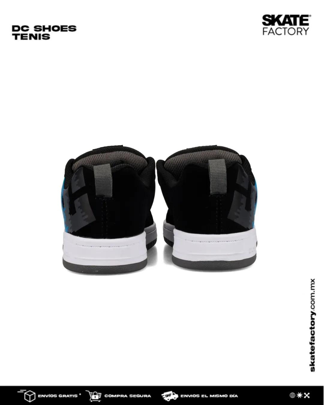 DC SHOES COURT GRAFFIK TENIS NEGRO AZUL VERDE