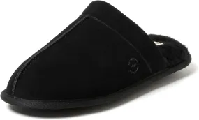 Dearfoams Men's Genuine Suede Indoor Outdoor Comfort Memory Foam Bradford Scuff House Slipper