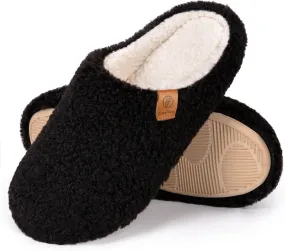 EverFoams Women's Fuzzy Slip-on Slippers Soft Comfy Memory Foam Indoor House Shoes