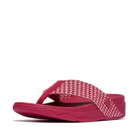FitFlop Surfa Multi-Tone Webbing Toe-Post Sandals - Redberry