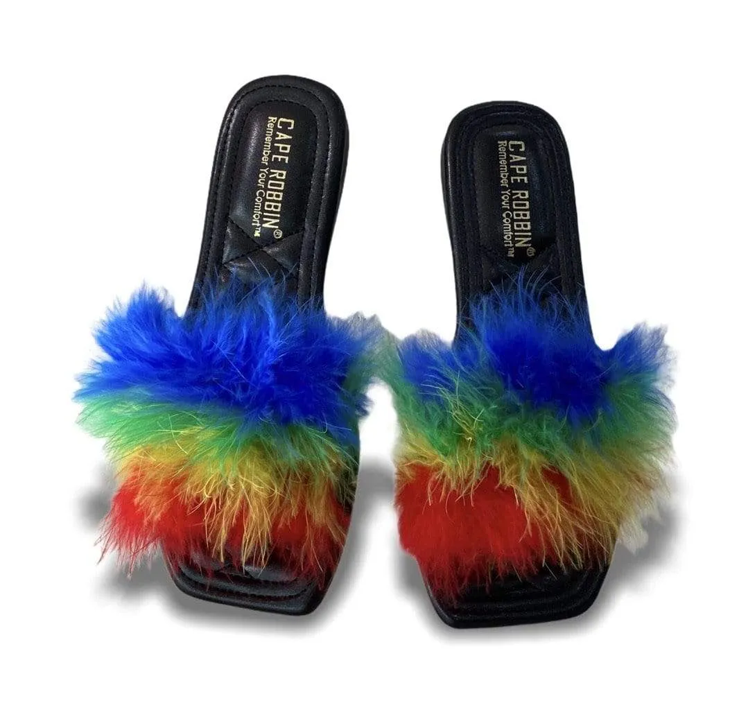 Fur Multicolor Sandals