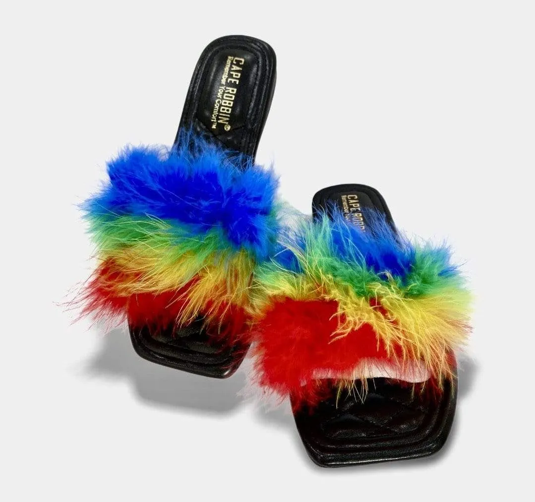 Fur Multicolor Sandals