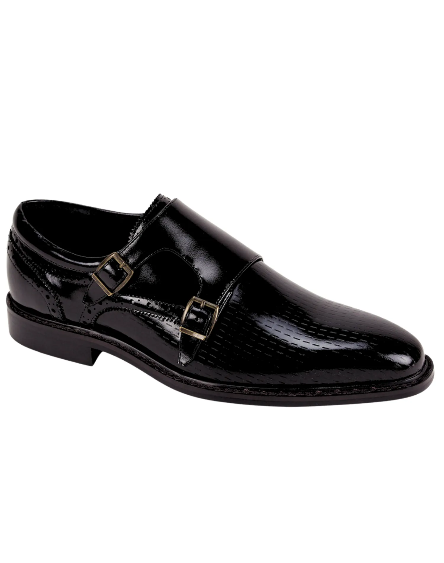 Giovanni Rocky Double Monk Strap Dress Shoes - Black