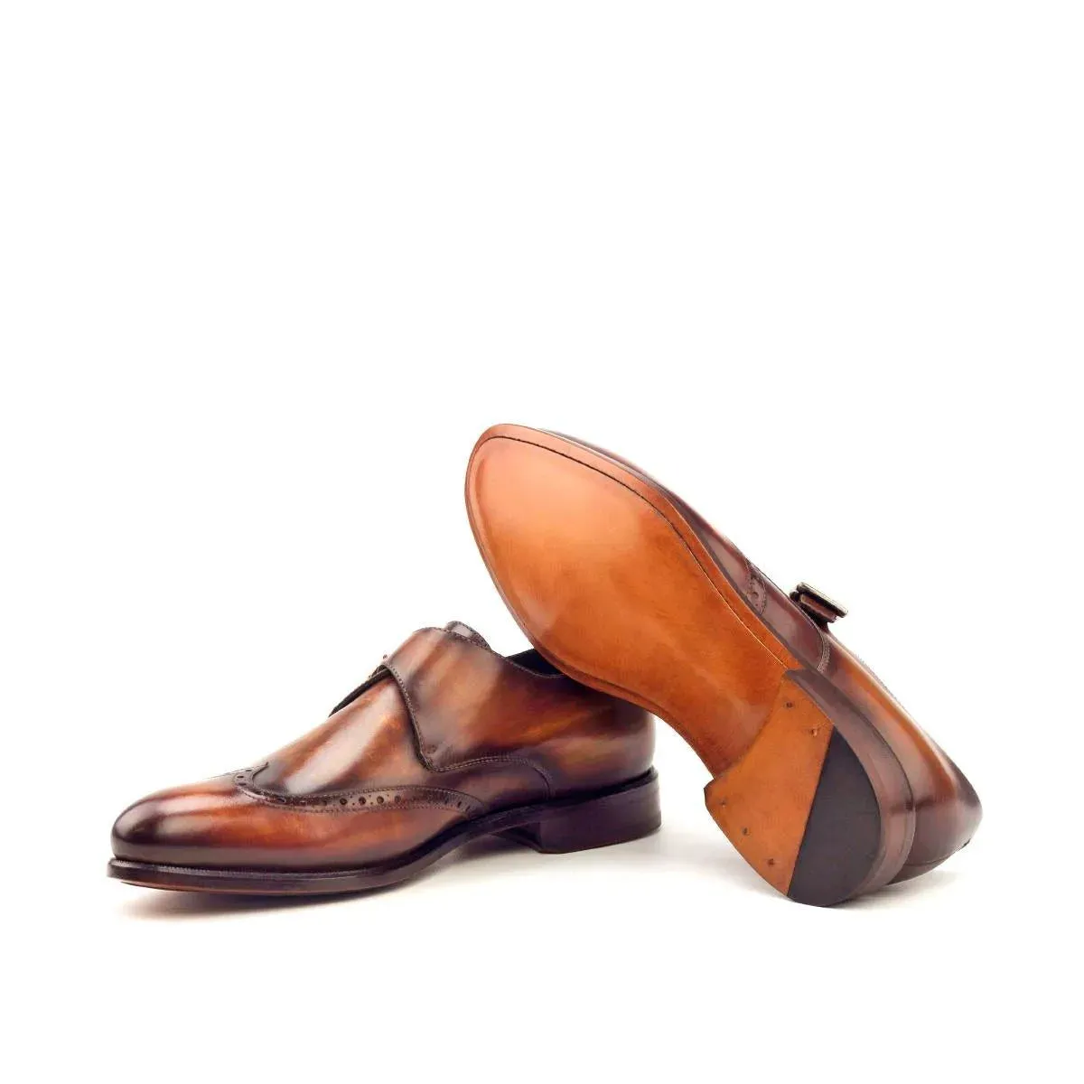 Givio Single Monk Patina Shoes