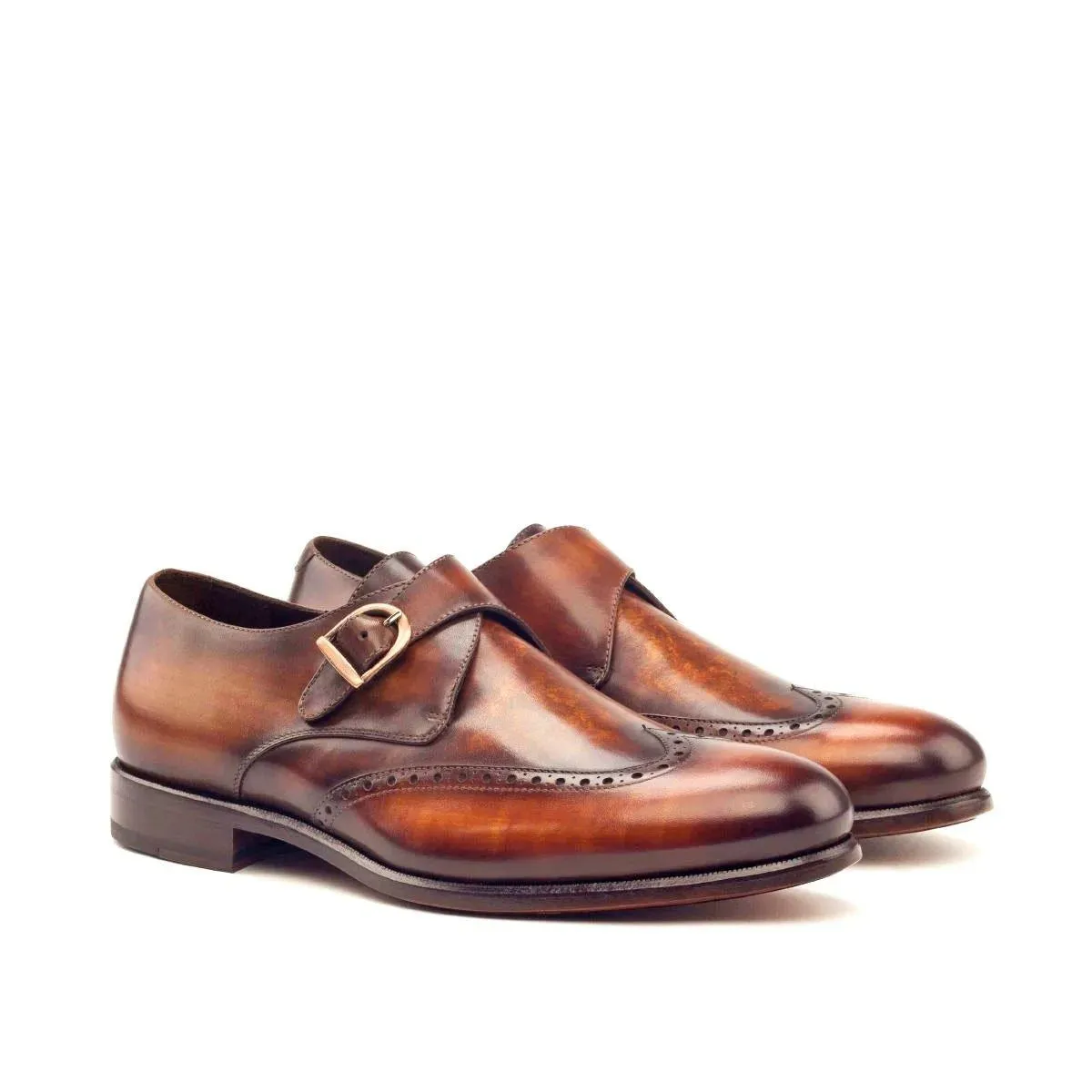 Givio Single Monk Patina Shoes