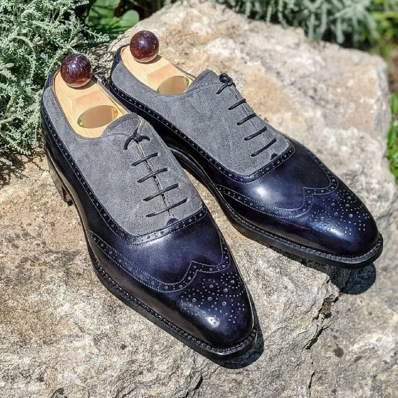 Handmade Formal Luxury Navy Oxfords