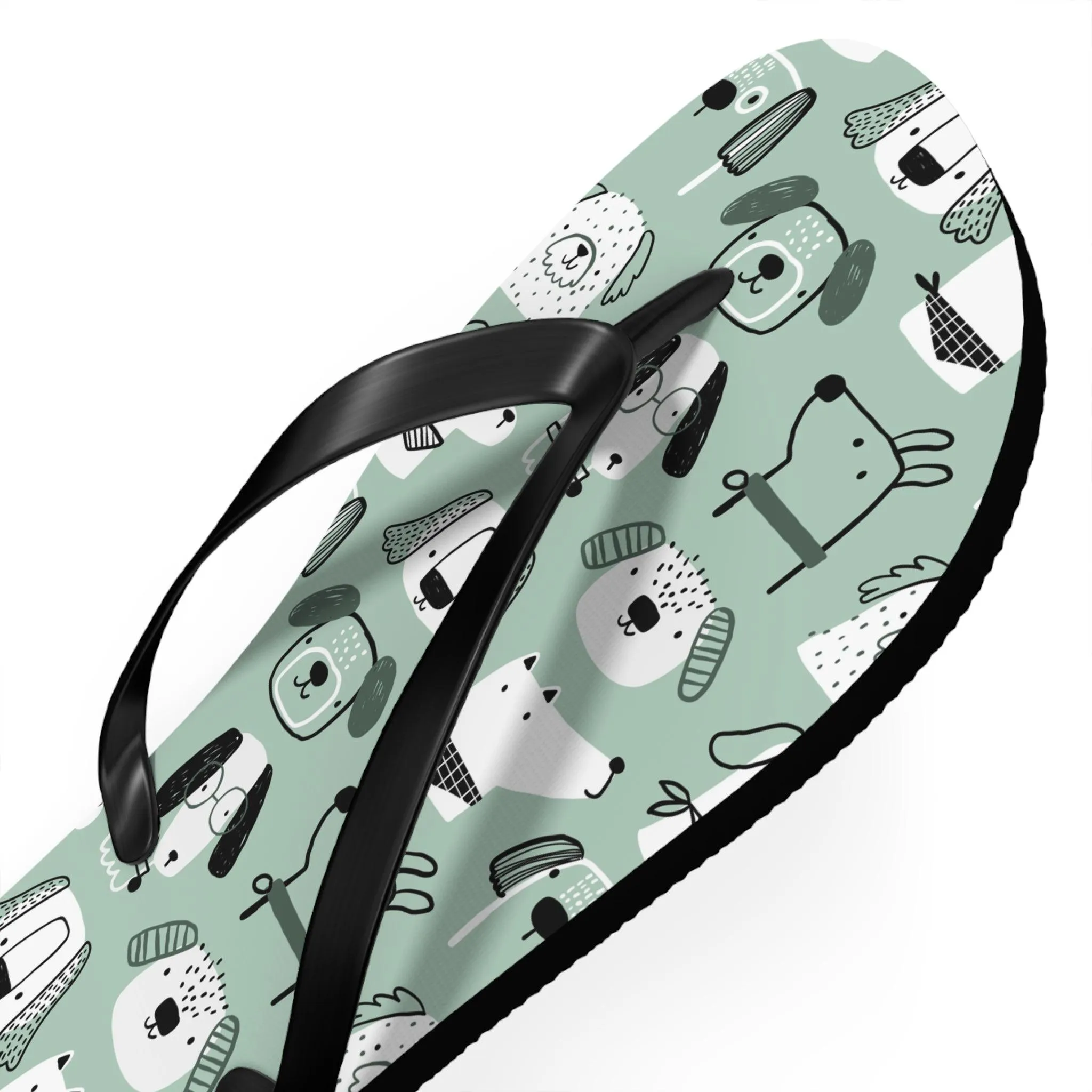 Illustrated Doggers Flip Flops