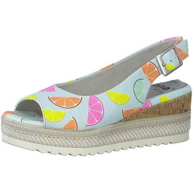Jana Women's 8-8-29660-20 992 Comfort Sandals Lemon Multi
