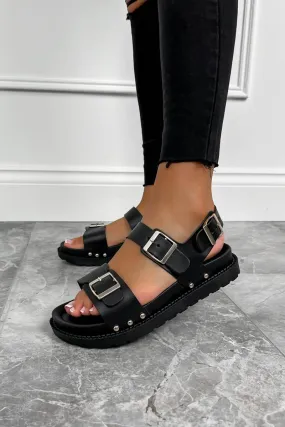 KIKO Sling Back Centurion Sandals - Black PU