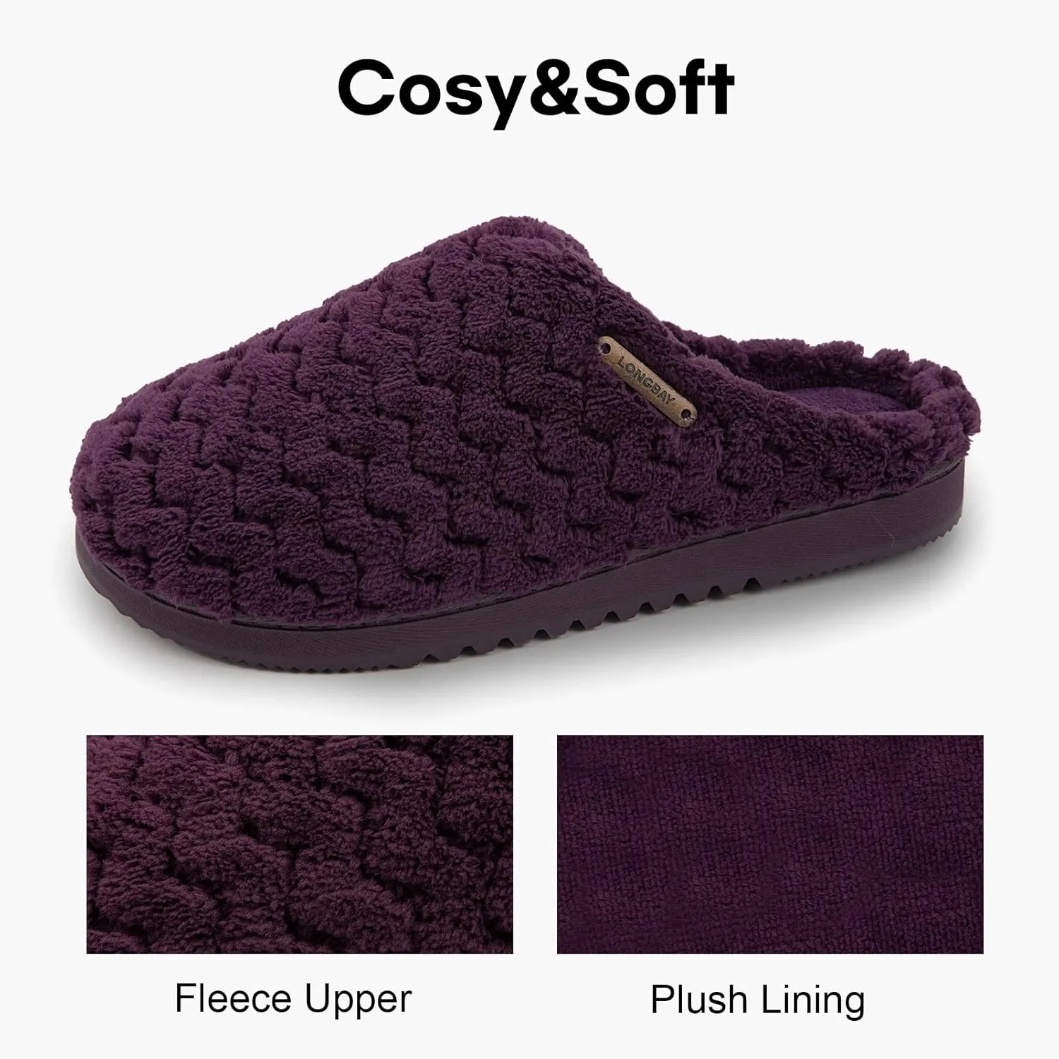 LongBay Women's Slip-On House Slippers Comfy Memory Foam Bedroom Shoes