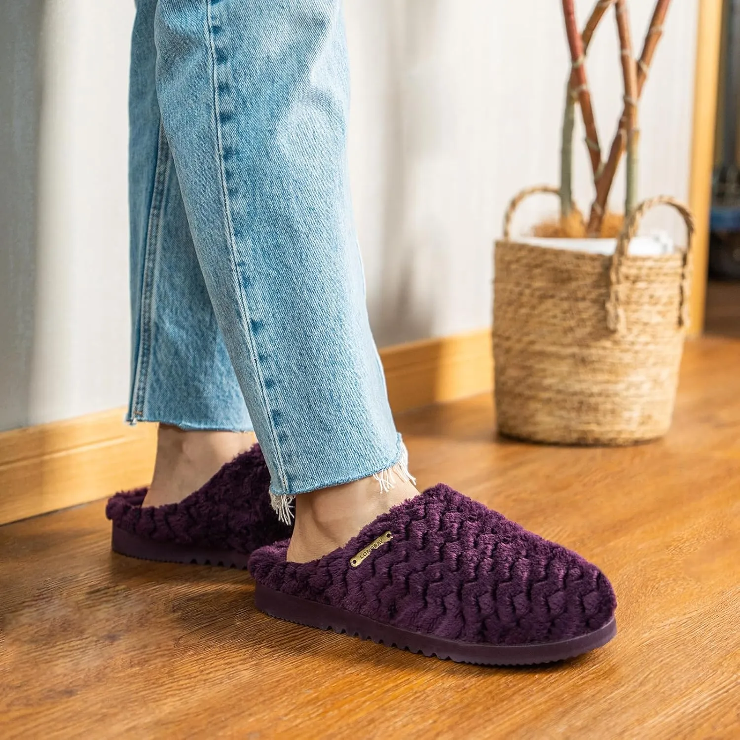 LongBay Women's Slip-On House Slippers Comfy Memory Foam Bedroom Shoes