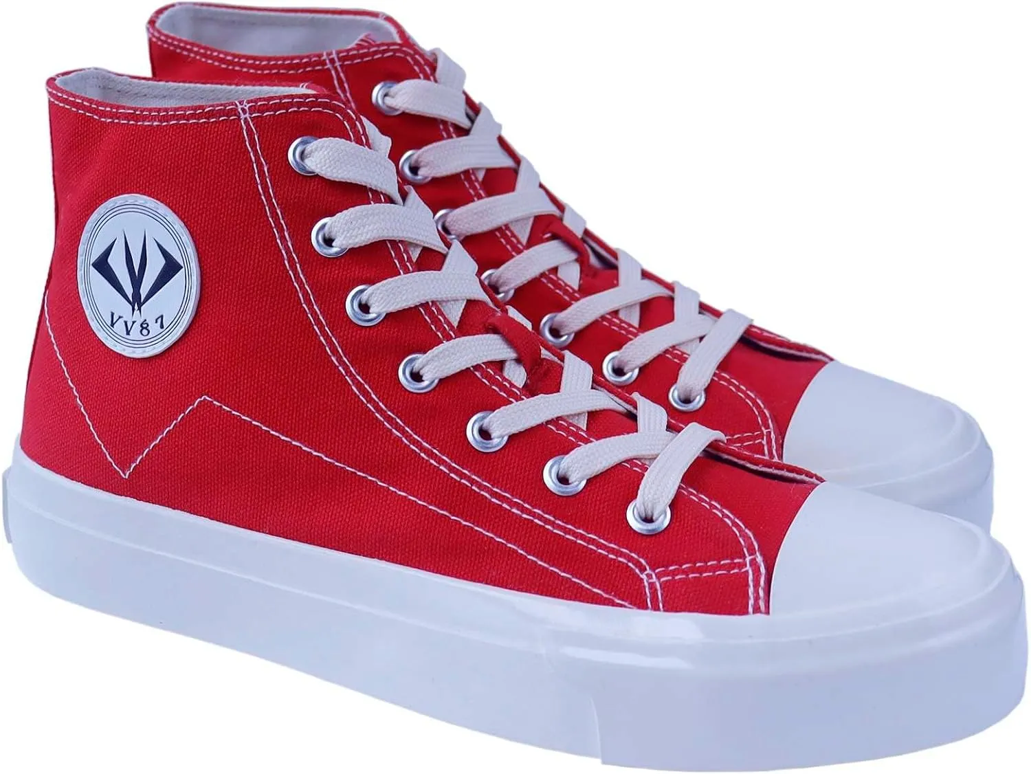 MAUGELY Men's High Top Canvas Fashion Sneakers Skateboard Walking Shoes Flats