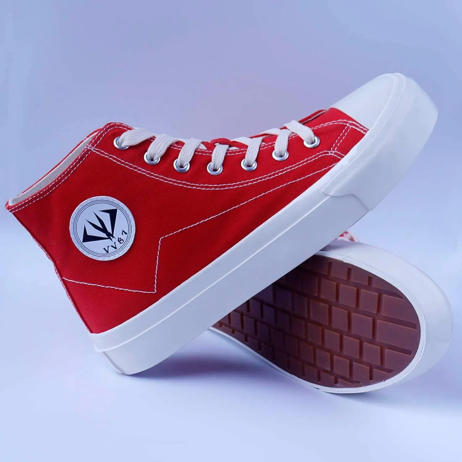 MAUGELY Men's High Top Canvas Fashion Sneakers Skateboard Walking Shoes Flats