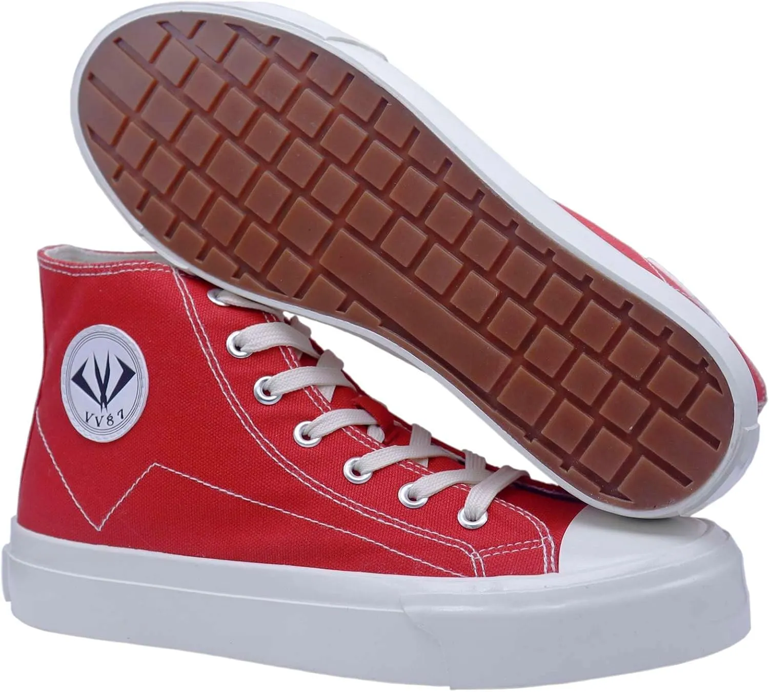 MAUGELY Men's High Top Canvas Fashion Sneakers Skateboard Walking Shoes Flats