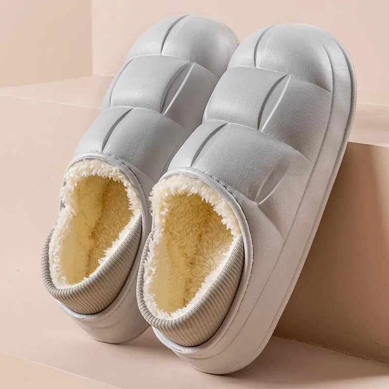 Men Wrap Heel Antiskid Slides Fluffy Slippers