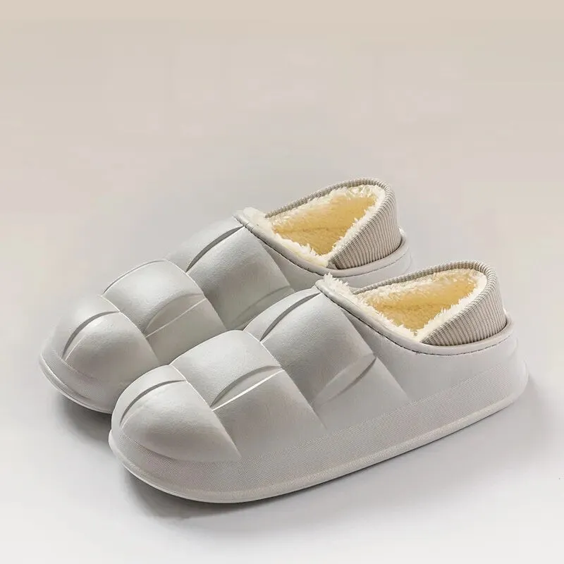 Men Wrap Heel Antiskid Slides Fluffy Slippers