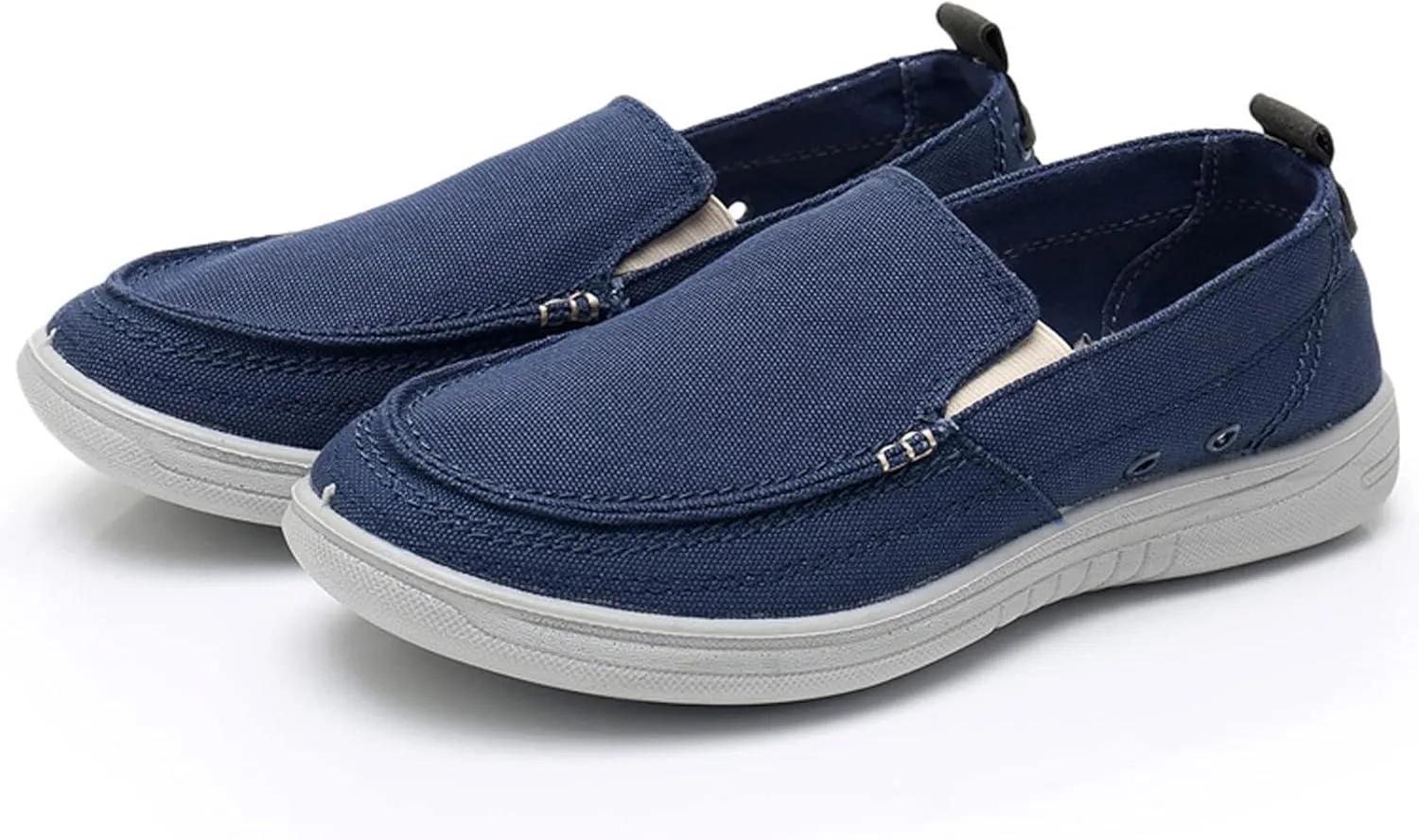 Men's Canvas Stirrup Shoes Casual Comfortable Non-Slip Sneakers Flat Bottom Breathable Soft Bottom Driving Walking Boat Shoes