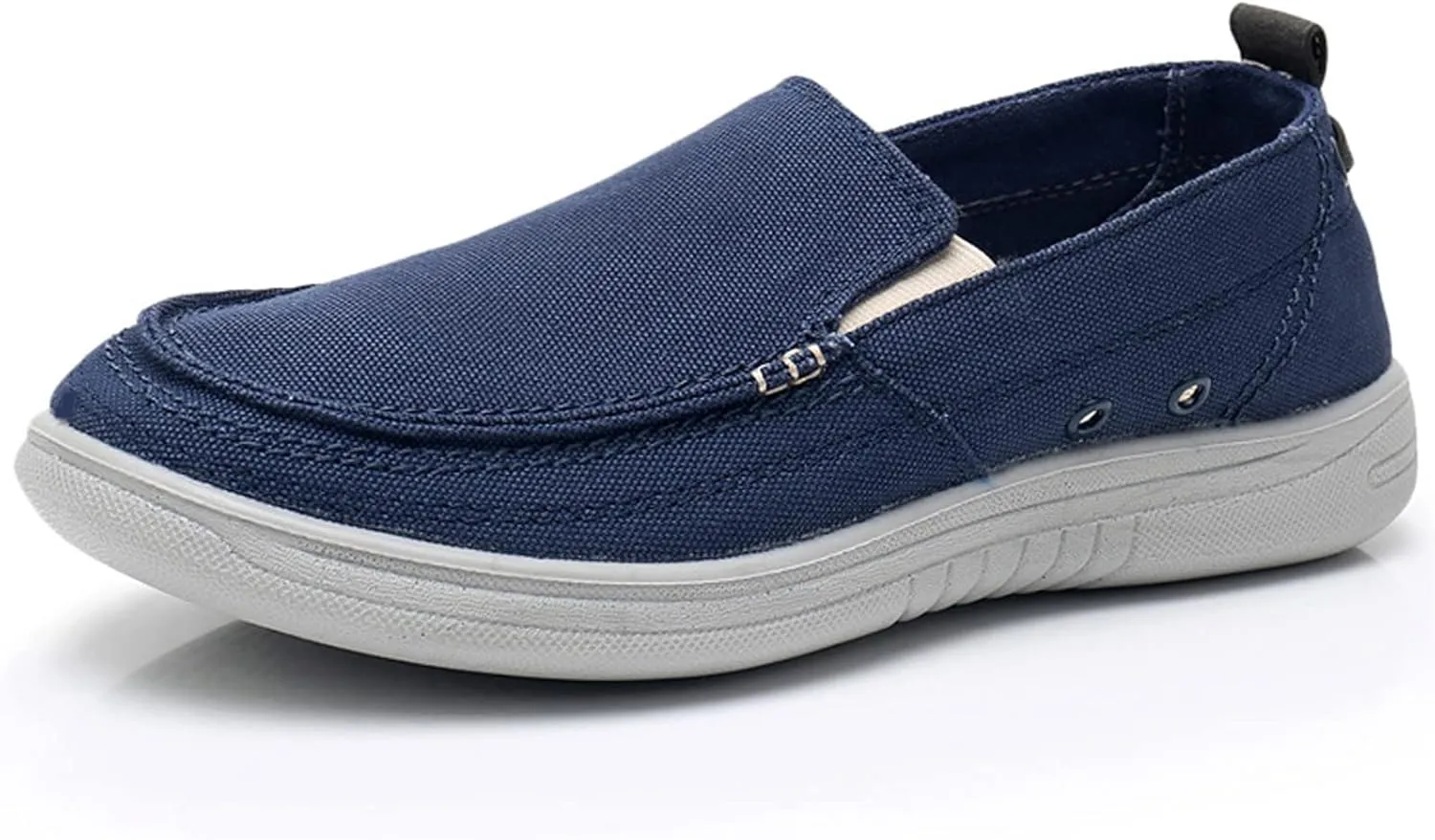 Men's Canvas Stirrup Shoes Casual Comfortable Non-Slip Sneakers Flat Bottom Breathable Soft Bottom Driving Walking Boat Shoes