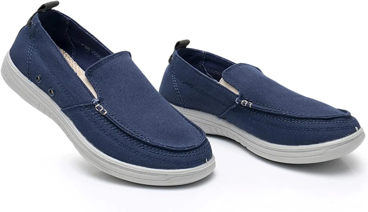 Men's Canvas Stirrup Shoes Casual Comfortable Non-Slip Sneakers Flat Bottom Breathable Soft Bottom Driving Walking Boat Shoes