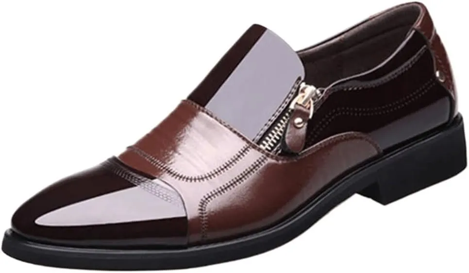 Men's Comfort Orthopedic Dress Shoes Mens Soft Patent Leather Men's Comfortable Oxford Shoes for Wedding Evening Uniform Party Office