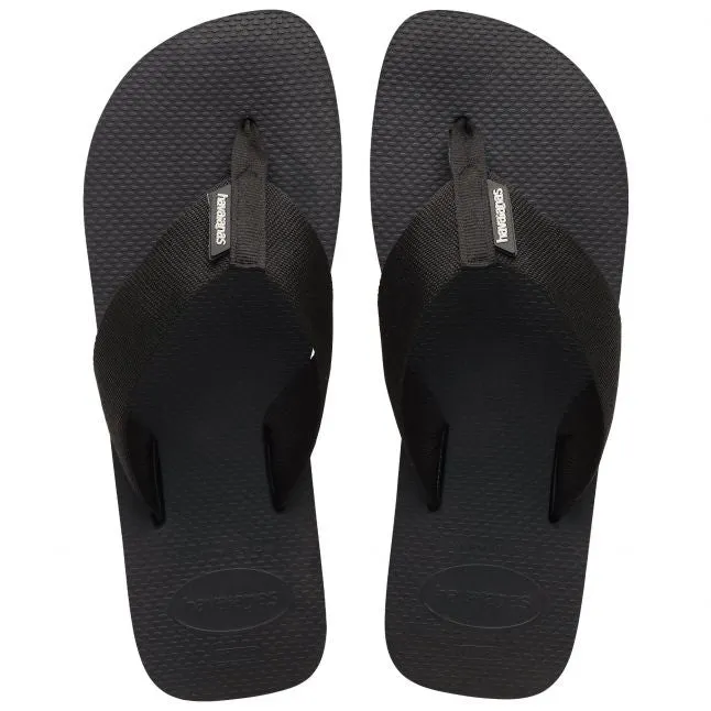 Mens Havaianas Black Urban Basic Material Flip Flops