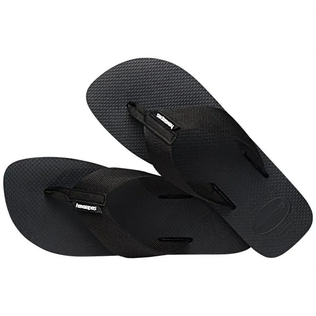 Mens Havaianas Black Urban Basic Material Flip Flops