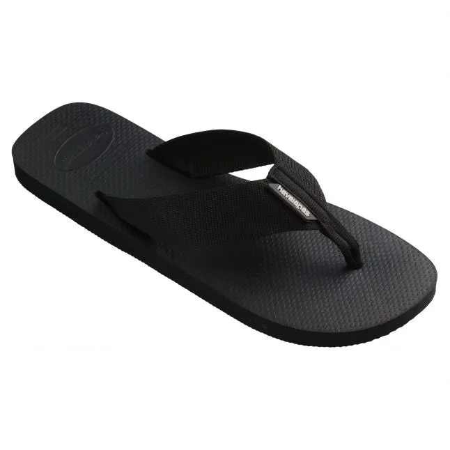 Mens Havaianas Black Urban Basic Material Flip Flops