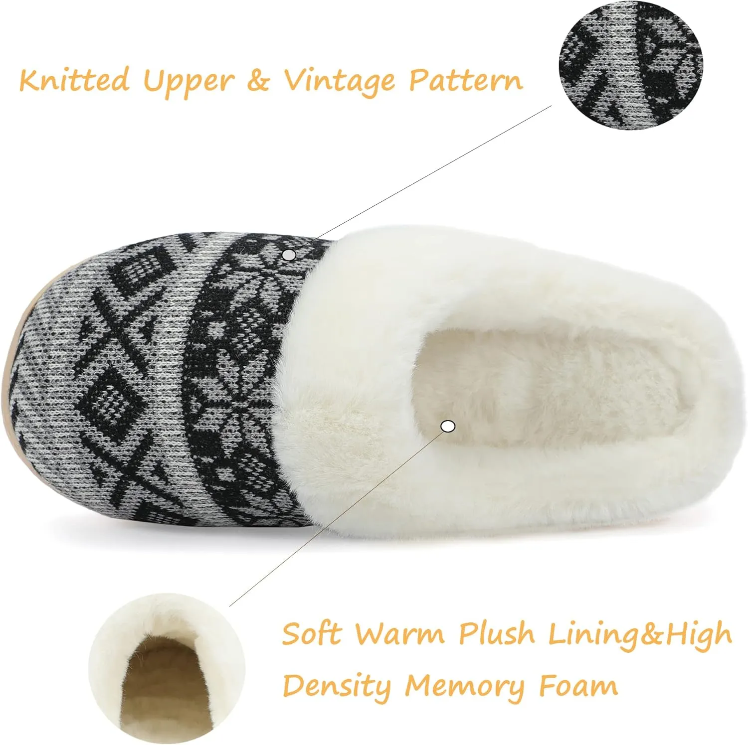 NineCiFun Women's Warm Fuzzy Cute Christmas Slippers - Memory Foam Insole, Bedroom & Gift