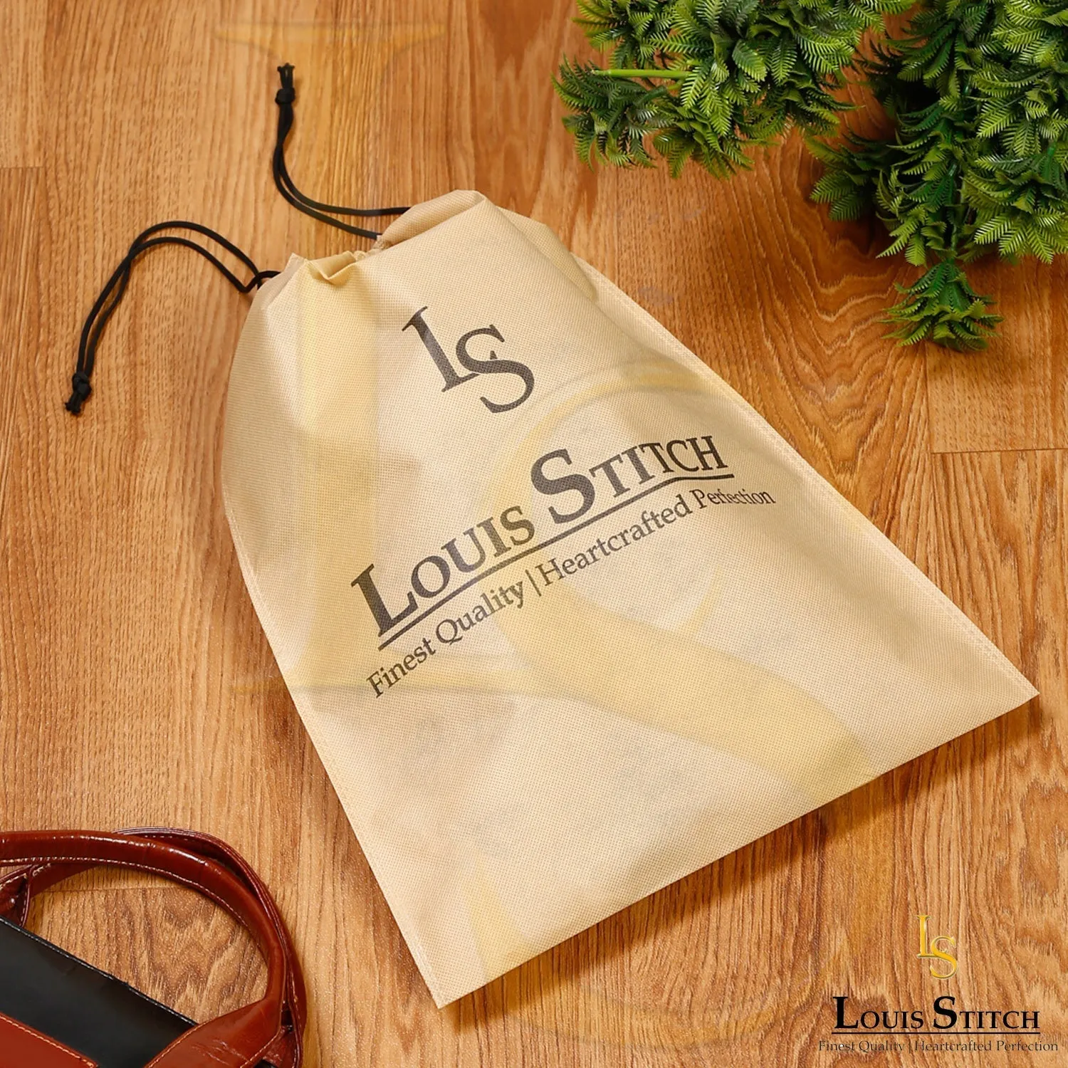 Non Woven Shoe Bag Pack Of  12 Beige Plain & See-Thru