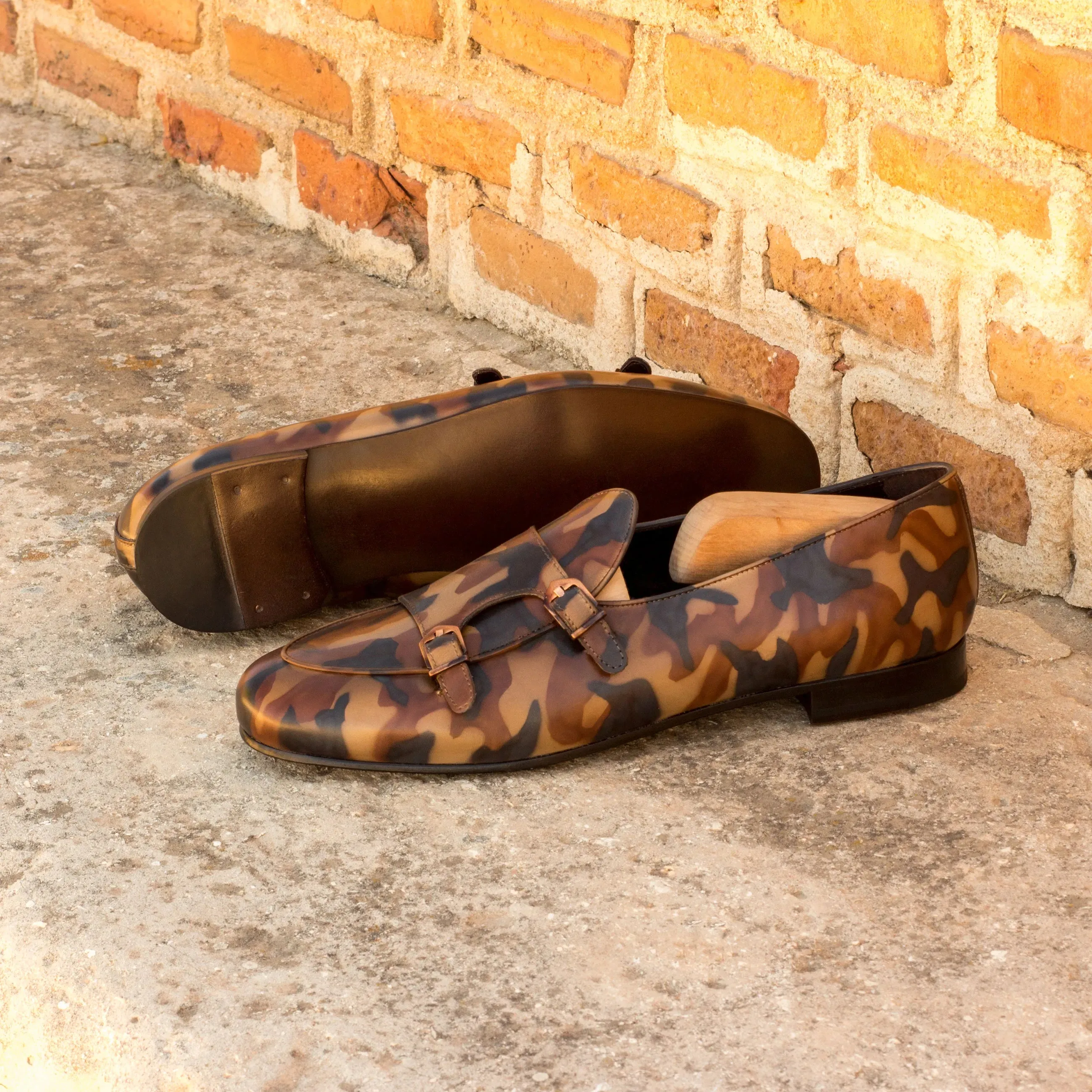 Pelagios Belgian Patina Monk Slipper