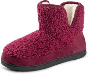 RockDove Women's Fuzzy Fleece House Bootie Memory Foam Slipper with Rubber Sole