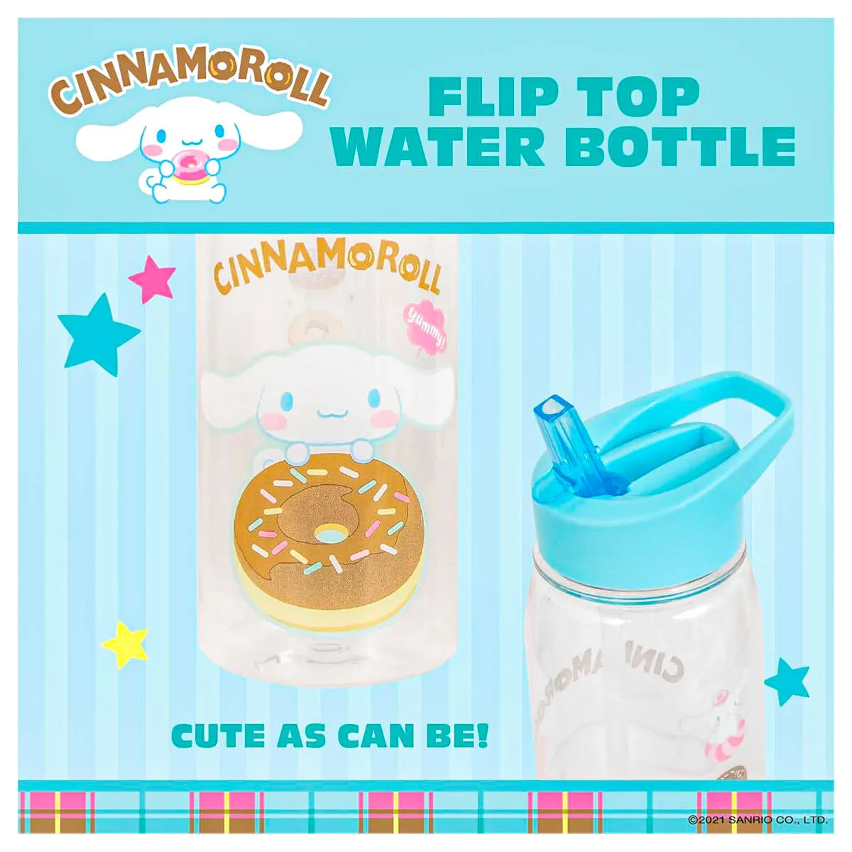 Sanrio Cinnamoroll Flip Top Water Bottle 650ml