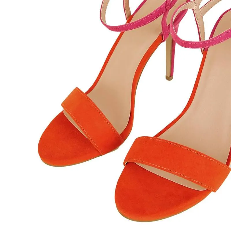 Sexy Suede 594:633 Multi Open Toe High Heel Buckle Sandals
