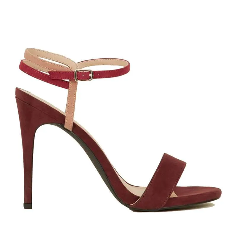 Sexy Suede 594:633 Multi Open Toe High Heel Buckle Sandals