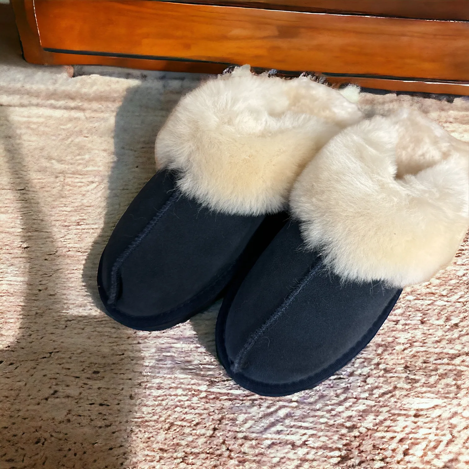 Sheepskin Slippers Navy
