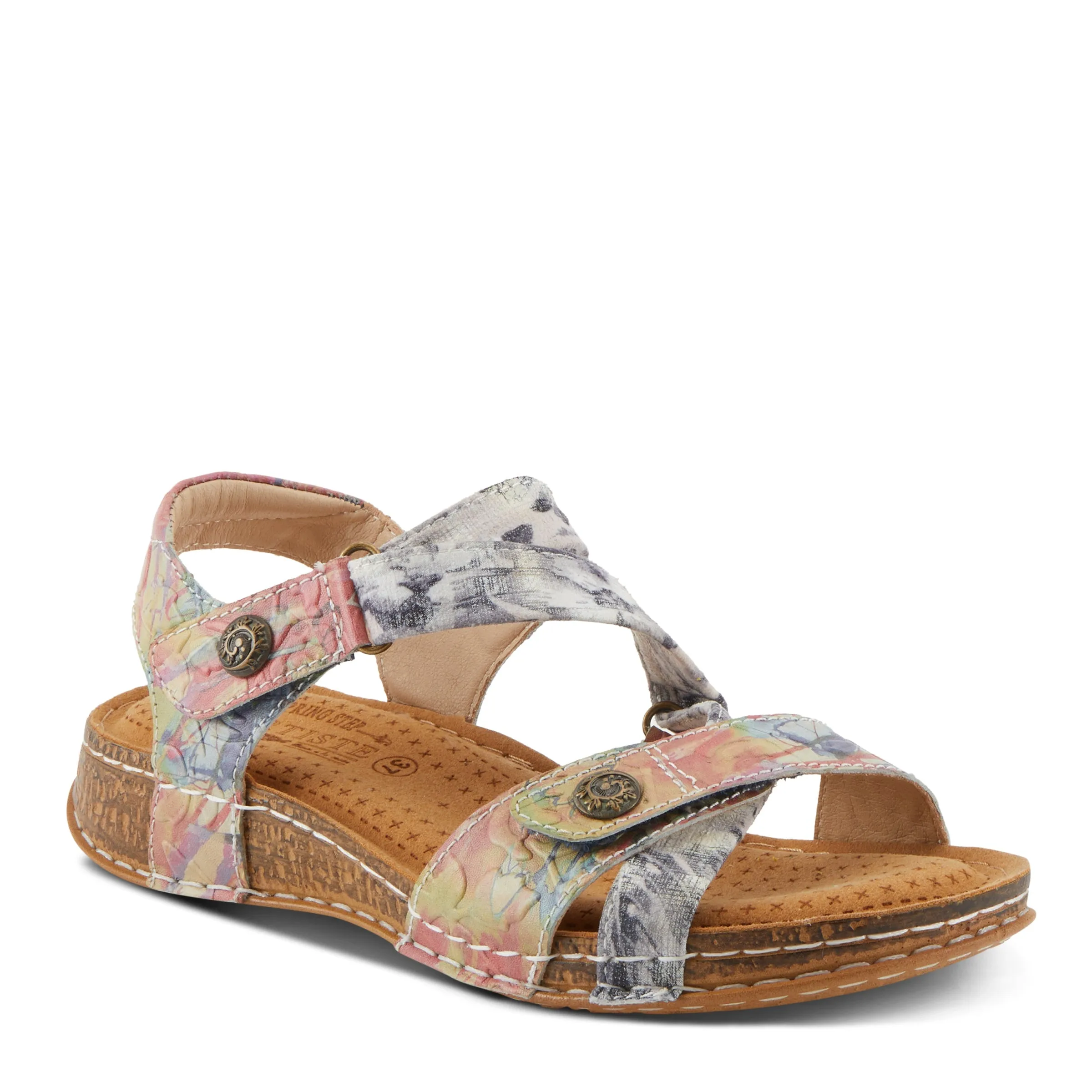 Spring Step Shoes L'Artiste Collette Sandals Women's Leather Multi Color