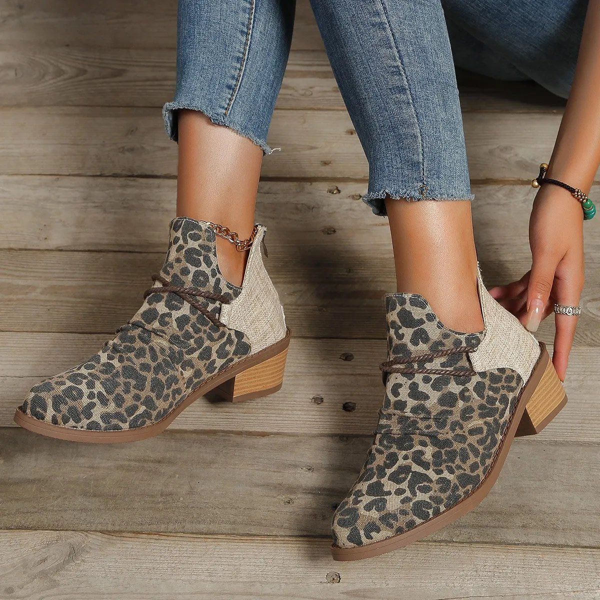 Square Heel Ankle Boots