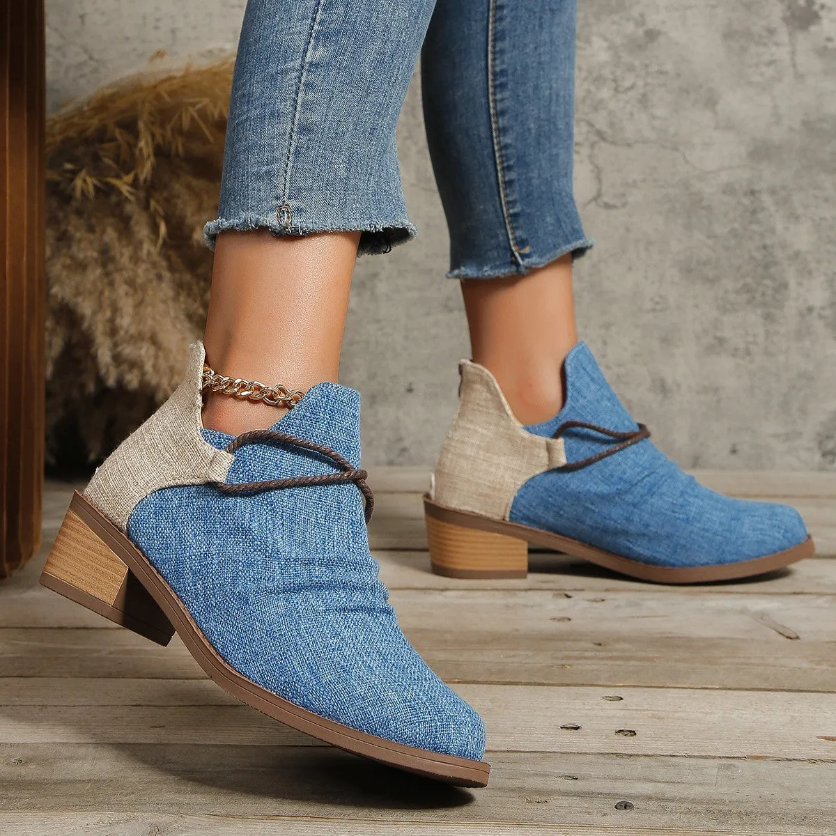 Square Heel Ankle Boots