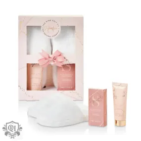 The Kind Edit Co. Signature Slippers Gift Set 150ml Body Wash   100g Bath Crystals   1 Pair Slippers