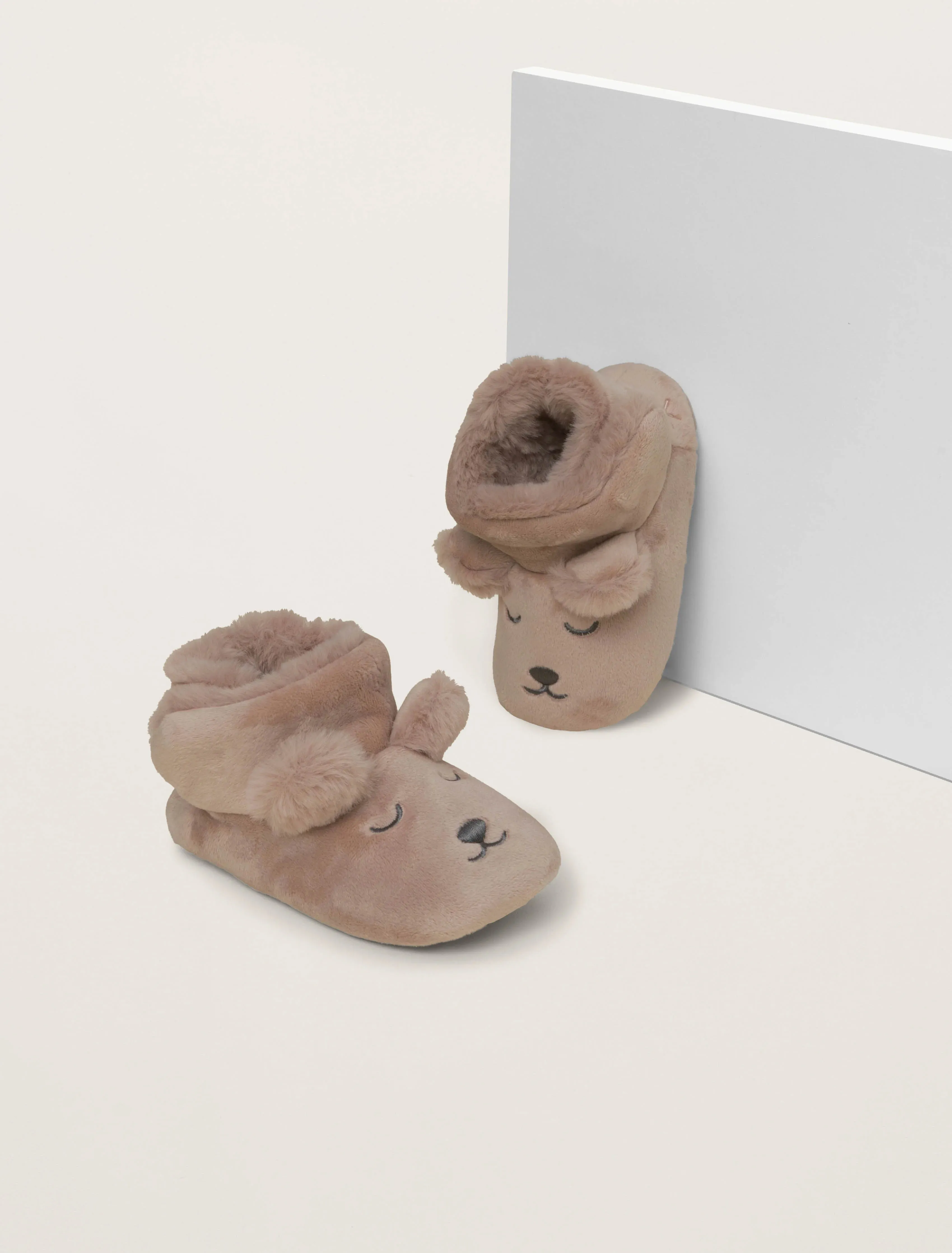 Toddler Faux Fur Bear Booties - Antique Taupe