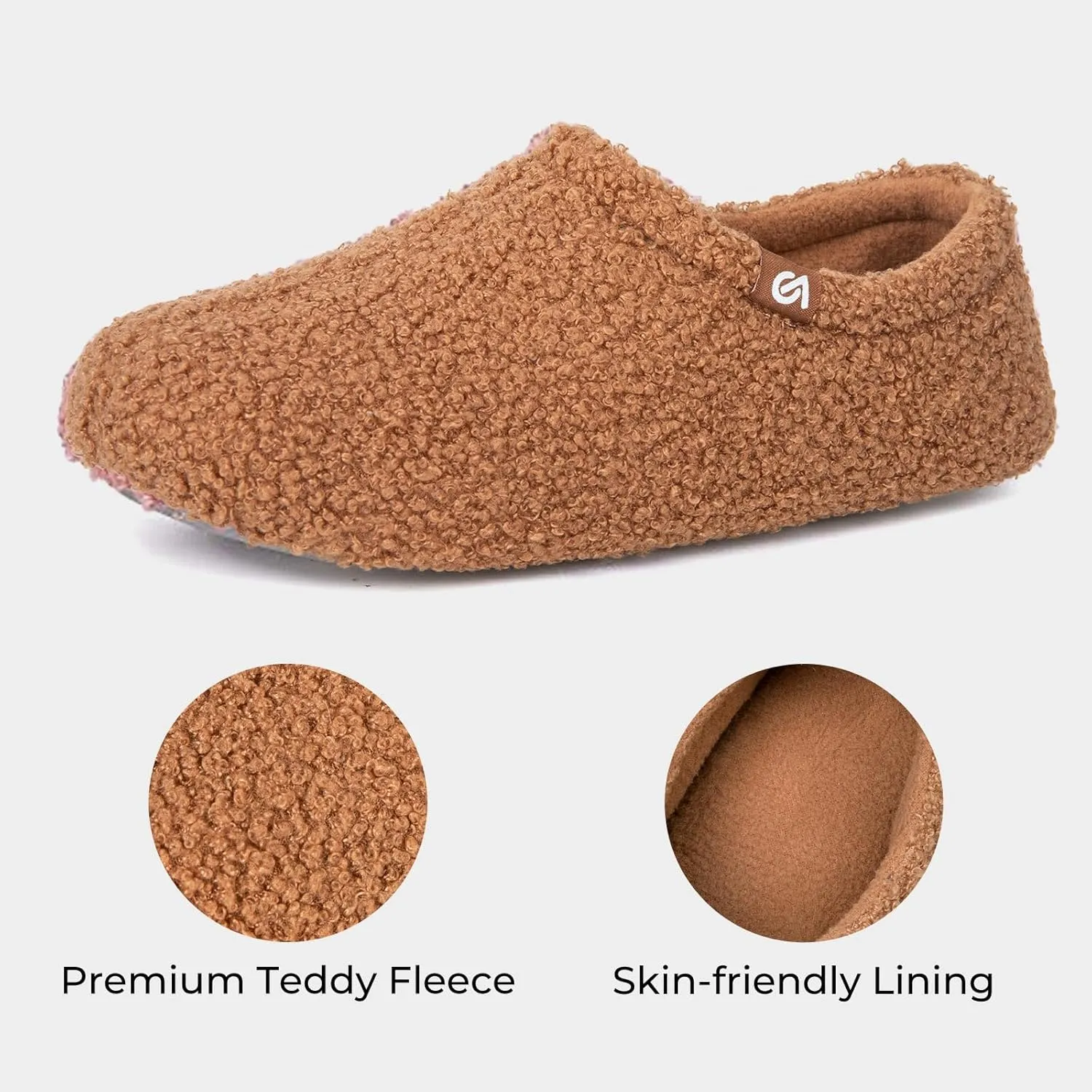 VeraCosy Women's Fuzzy Teddy Slippers Lightweight Memory Foam Indoor House Shoes