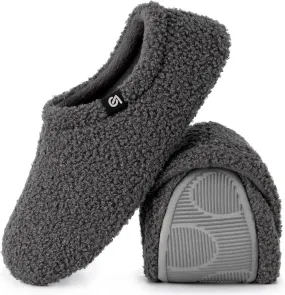 VeraCosy Women's Fuzzy Teddy Slippers Lightweight Memory Foam Indoor House Shoes